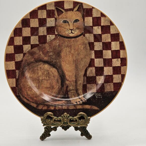 David Carter Brown Country Kitties Cat Decorative Plates 3-Vintage Collectibles - Picture 4 of 10